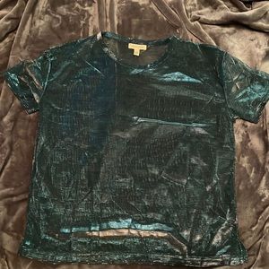 Metallic blue sheer tshirt